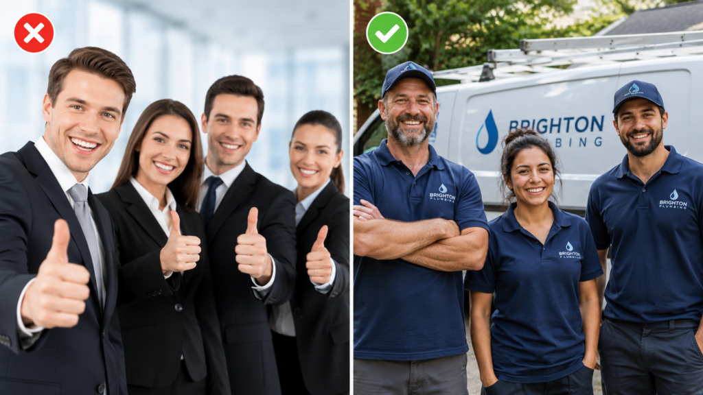 Optimizing Google Business Profile photos with authentic, high-quality images of real staff.